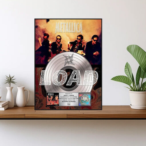 metallica load platinum award poster riaa certified album tribute wall plaque 1