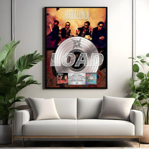 metallica load platinum award poster riaa certified album tribute wall plaque