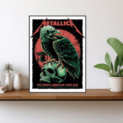 metallica m72 2025 poster skull raven canvas art for north american tour 1
