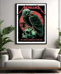 metallica m72 2025 poster skull raven canvas art for north american tour