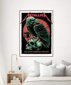 metallica m72 2025 poster skull raven canvas art for north american tour 3