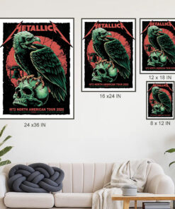 metallica m72 2025 poster skull raven canvas art for north american tour 4
