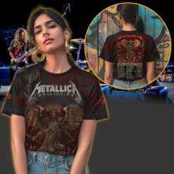 metallica m72 3d aop shirt june 3 2025 atlanta ga winged death queen skeleton design 0