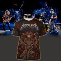 metallica m72 3d aop shirt june 3 2025 atlanta ga winged death queen skeleton design mercedes benz stadium 1