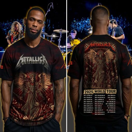 metallica m72 3d aop shirt june 3 2025 atlanta ga winged death queen skeleton design mercedes benz stadium 4