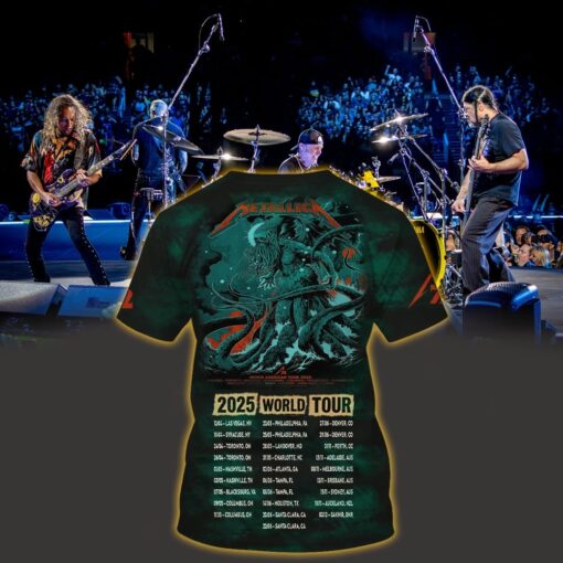 metallica m72 3d aop shirt june 6 2025 tampa fl kraken sea monster design raymond james stadium 2