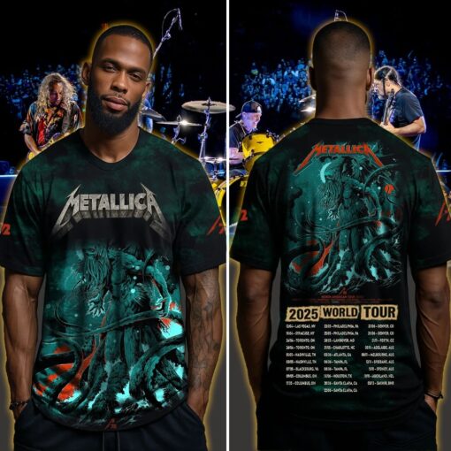 metallica m72 3d aop shirt june 6 2025 tampa fl kraken sea monster design raymond james stadium 4