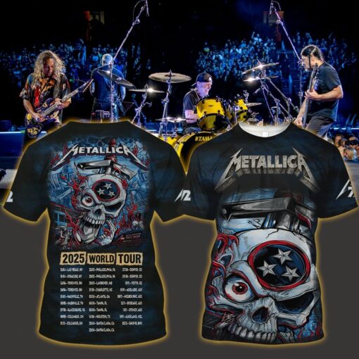 metallica m72 3d aop shirt may 1 3 2025 nashville tn nissan stadium skullforge design ft pantera limp bizkit more