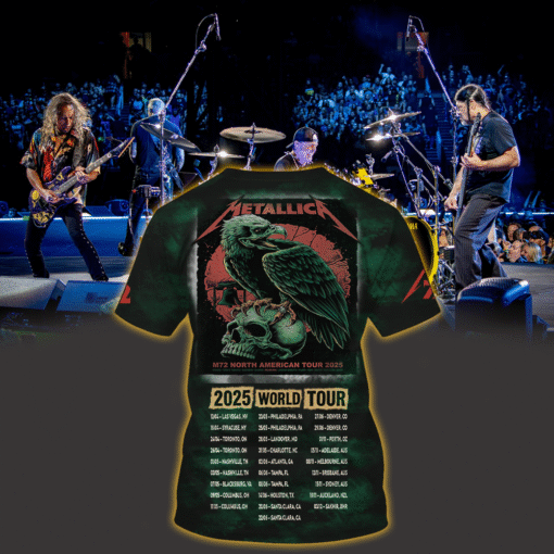 metallica m72 3d aop shirt may 23 2025 lincoln financial field philadelphia pa eagle skull liberty bell edition 2