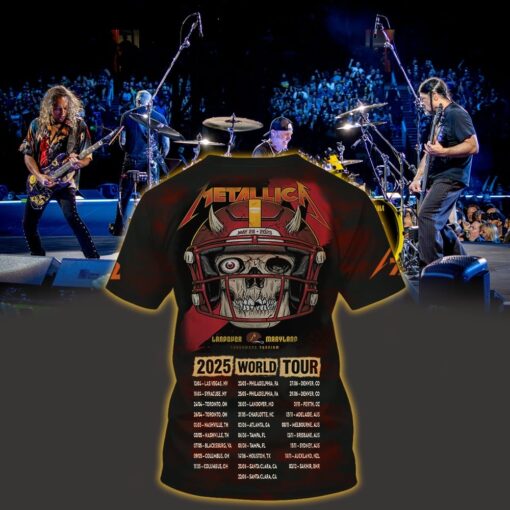 metallica m72 3d aop shirt may 28 2025 landover maryland northwest stadium skeleton football helmet design 2