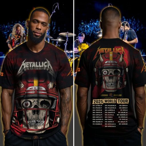 metallica m72 3d aop shirt may 28 2025 landover maryland northwest stadium skeleton football helmet design 4