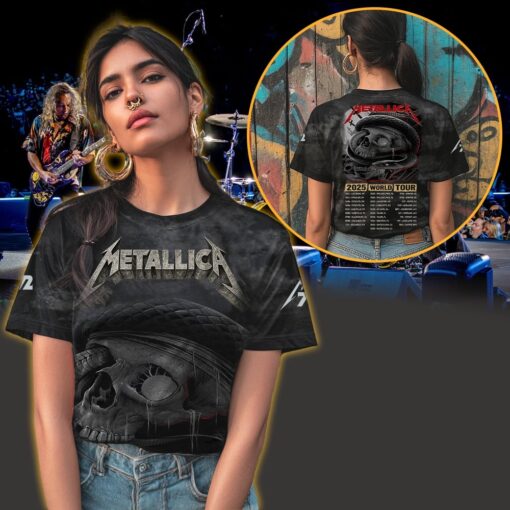 metallica m72 3d aop shirt may 3 2025 nashville tn nissan stadium coiled snake skull ft limp bizkit ice nine kills 3
