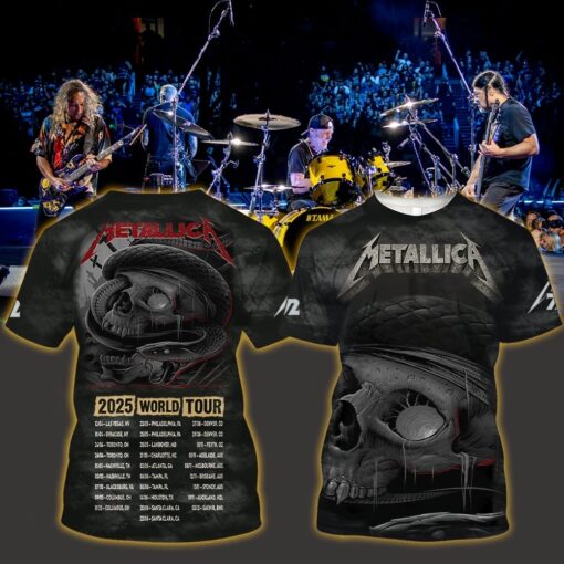 metallica m72 3d aop shirt may 3 2025 nashville tn nissan stadium coiled snake skull ft limp bizkit ice nine kills