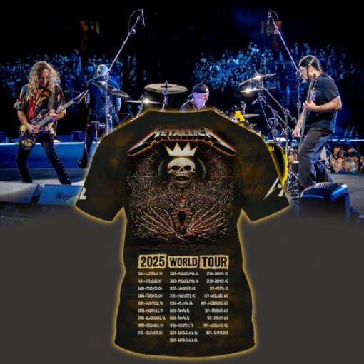metallica m72 3d aop shirt may 31 2025 charlotte north carolina bank of america stadium crowned skeleton inferno edition 2