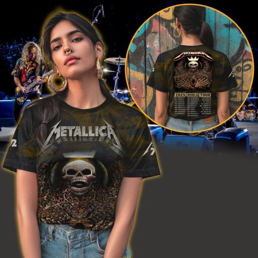 metallica m72 3d aop shirt may 31 2025 charlotte north carolina bank of america stadium crowned skeleton inferno edition 3