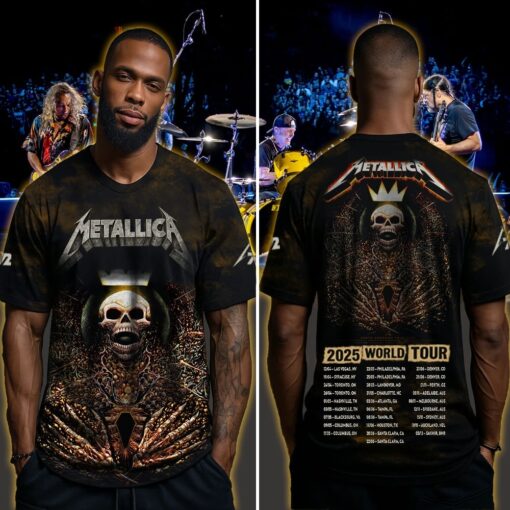 metallica m72 3d aop shirt may 31 2025 charlotte north carolina bank of america stadium crowned skeleton inferno edition 4