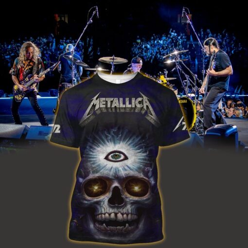metallica m72 3d aop shirt may 31 2025 charlotte north carolina bank of america stadium third eye skull edition 1