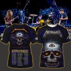 metallica m72 3d aop shirt may 31 2025 charlotte north carolina bank of america stadium third eye skull edition