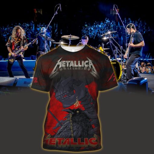 metallica m72 3d aop shirt may 9 2025 historic crew stadium columbus oh crowned skeleton raven 1