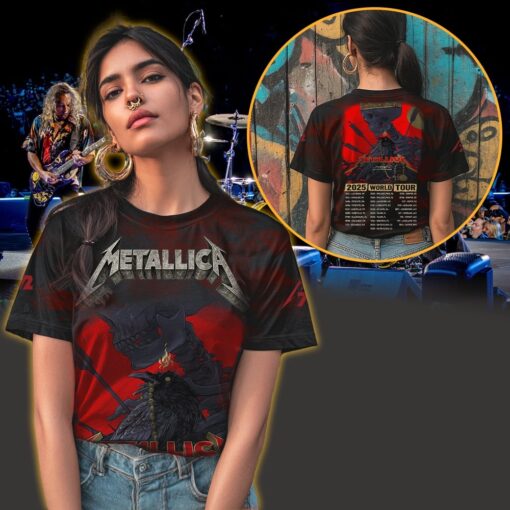 metallica m72 3d aop shirt may 9 2025 historic crew stadium columbus oh crowned skeleton raven 3