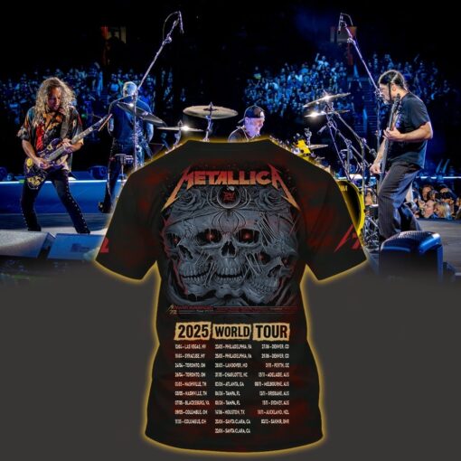 metallica m72 3d aop shirt may 9 2025 historic crew stadium columbus oh triple skull rose crown 2
