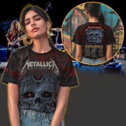 metallica m72 3d aop shirt may 9 2025 historic crew stadium columbus oh triple skull rose crown 3
