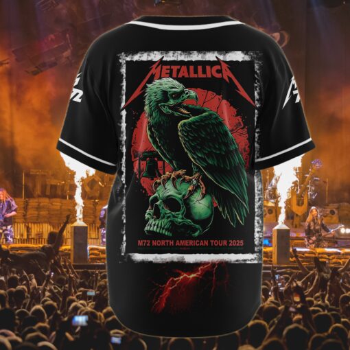 metallica m72 eagle skull baseball jersey north american tour 2025 3