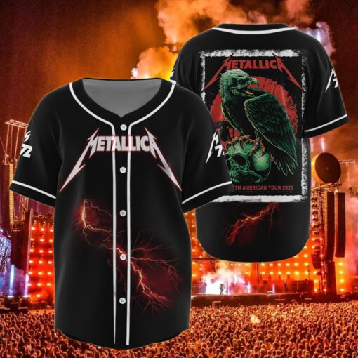 metallica m72 eagle skull baseball jersey north american tour 2025