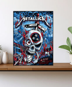 metallica m72 nashville 2025 poster blazing skull sword canvas art north american tour 1