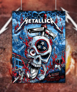 metallica m72 nashville 2025 poster blazing skull sword canvas art north american tour 2