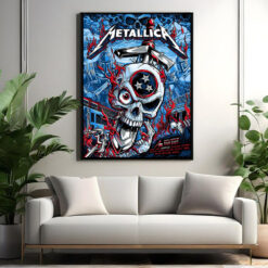 metallica m72 nashville 2025 poster blazing skull sword canvas art north american tour