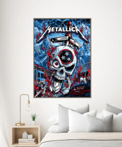 metallica m72 nashville 2025 poster blazing skull sword canvas art north american tour 3