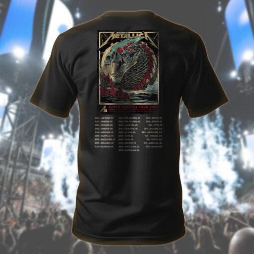 metallica m72 north america tour 2025 sea monster tee official multi city concert shirt 2