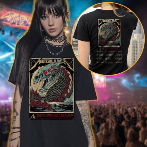 metallica m72 north america tour 2025 sea monster tee official multi city concert shirt 3