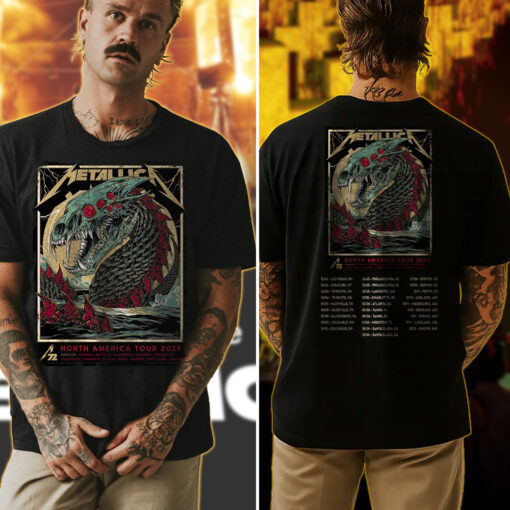 metallica m72 north america tour 2025 sea monster tee official multi city concert shirt 4