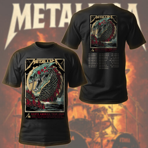 metallica m72 north america tour 2025 sea monster tee official multi city concert shirt
