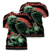 metallica m72 northamericantour2025 ravenskull art 3d aop shirt