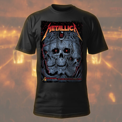 metallica m72 red eyed skull tee 2025 north american tour streetwear 1