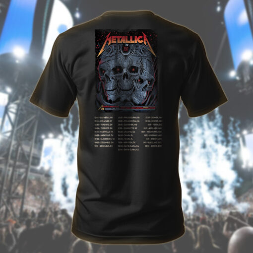 metallica m72 red eyed skull tee 2025 north american tour streetwear 2