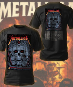 metallica m72 red eyed skull tee 2025 north american tour streetwear