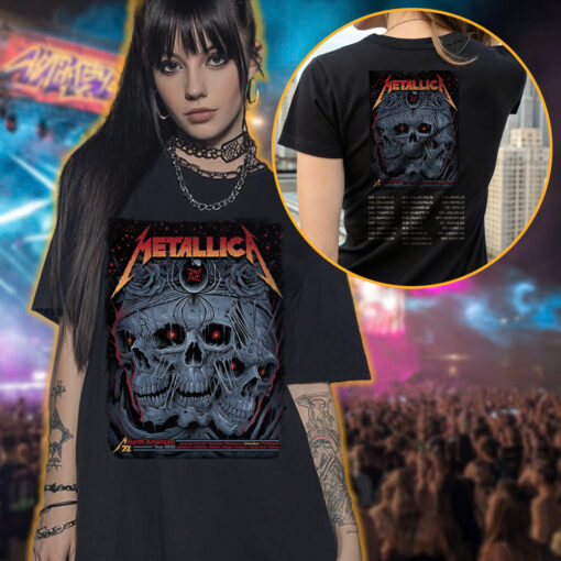 metallica m72 red eyed skull tee 2025 north american tour streetwear 3