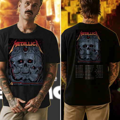 metallica m72 red eyed skull tee 2025 north american tour streetwear 4