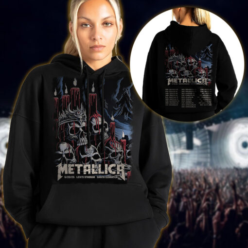 metallica m72 santa clara hoodie shirt june 20 2025 levis stadium skull candle horror art with limp bizkit ice nine kills 1