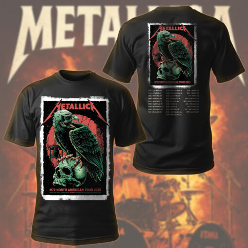 metallica m72 skull raven t shirt north america limited drop 2025