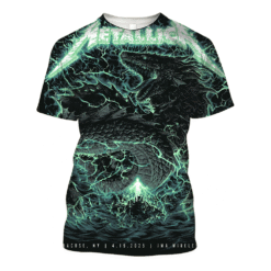 metallica m72 syracuse 2025 3d aop shirt electric dragon full wrap tour tee 1