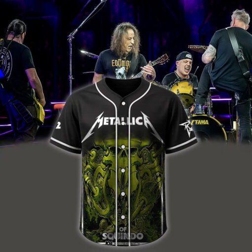 metallica m72 the art of squindo baseball jersey 104 seasons of metallica art 2025 all over print graphic shirt 1