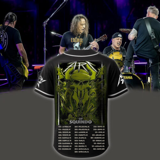 metallica m72 the art of squindo baseball jersey 104 seasons of metallica art 2025 all over print graphic shirt 2