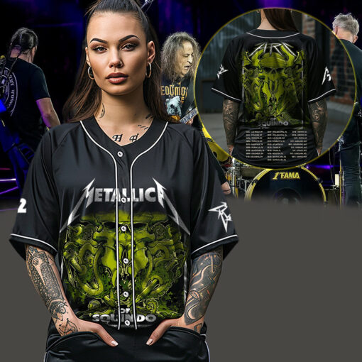 metallica m72 the art of squindo baseball jersey 104 seasons of metallica art 2025 all over print graphic shirt 3