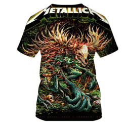 metallica m72 toronto 2025 3d aop shirt forest beast skull head full wrap tee 2