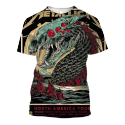 metallica m72 tour 2025 3d aop shirt sea serpent skull art full print metal tee 1